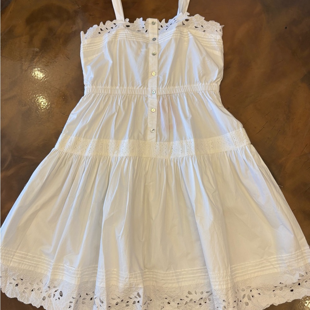 Hunter Bell Nico antique lace White Eyelet Midi Dress New XL - Picture 3 of 4